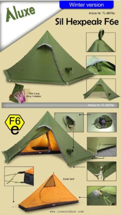Luxe Outdoor Sil Hexpeak F6e 8 Luxe Outdoor Sil Hexpeak F6e -Hilleberg || Big Agnes || Exped Soldes sil hexpeak f6e luxe outdoor