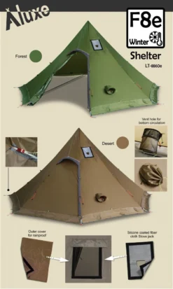 Luxe Outdoor Winter Shelter F8e -Hilleberg || Big Agnes || Exped Soldes tipi luxe outdoor winter shelter f8e 05